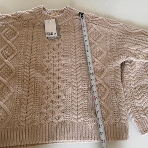 H&M Beige merino wool blend Cable Knit Sweater